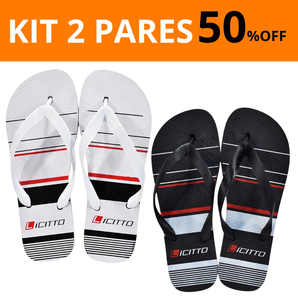 KIT 2 PARES Chinelo Masculino Borracha Leve Confortável Novo ORIGINAL Envio Imediato Barato