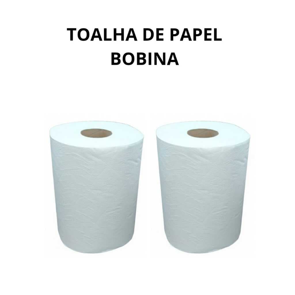 02 Rolos Papeis Toalha Bobina 200 metros 20cm 100% Celulose