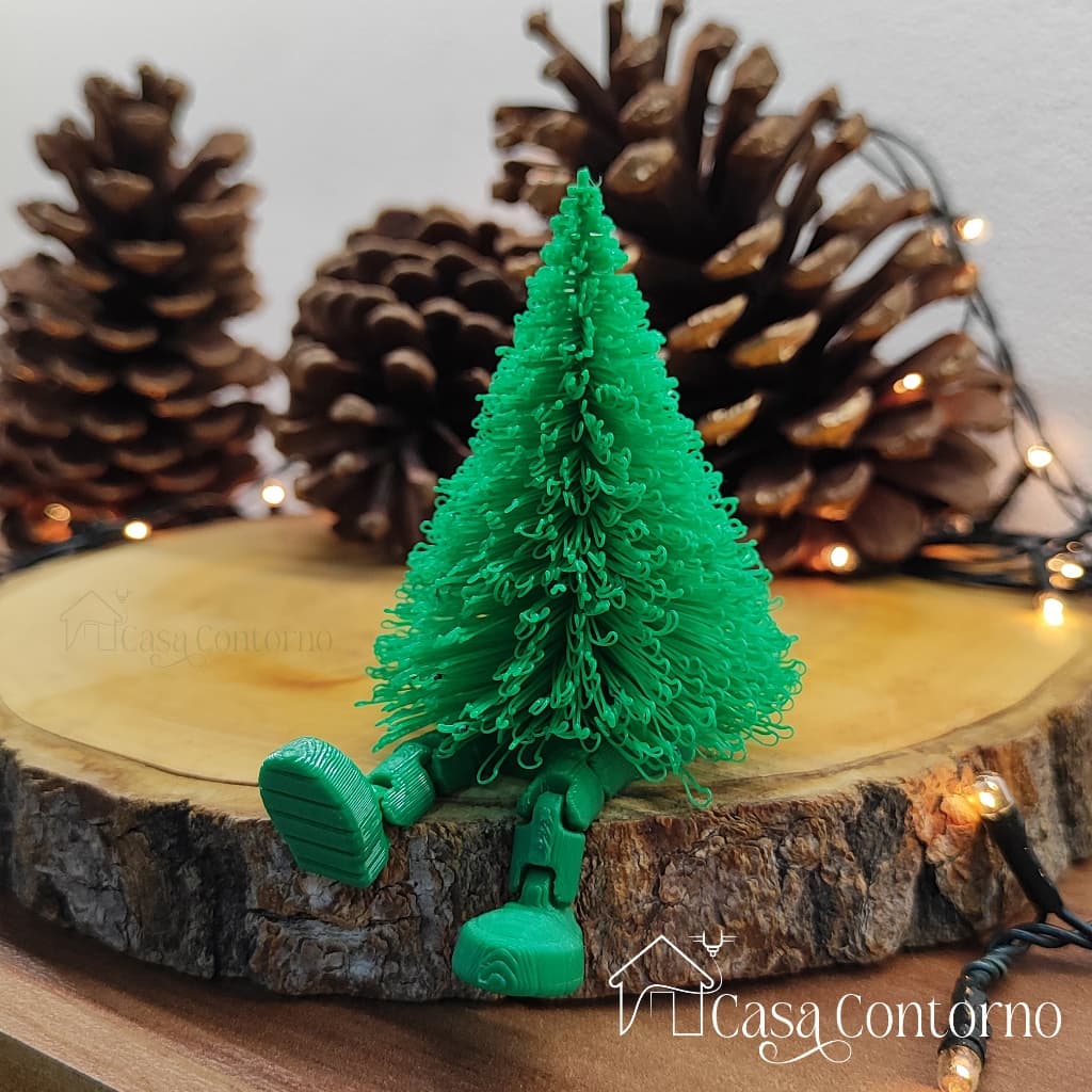 Mini Árvore de Natal com Perninhas Articuladas Enfeite Divertido e Encantador!