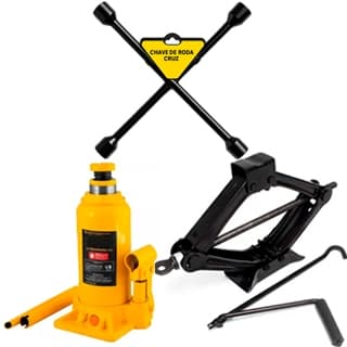 Kit Macaco Hidraulico Sanfona Garrafa 2T e 6T Carro Chave de Roda