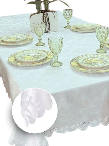 Toalha De Mesa Decoração 4 6 8 10 12 14 Lugares Bonita Estampada Jacquard - Envio em 24hr