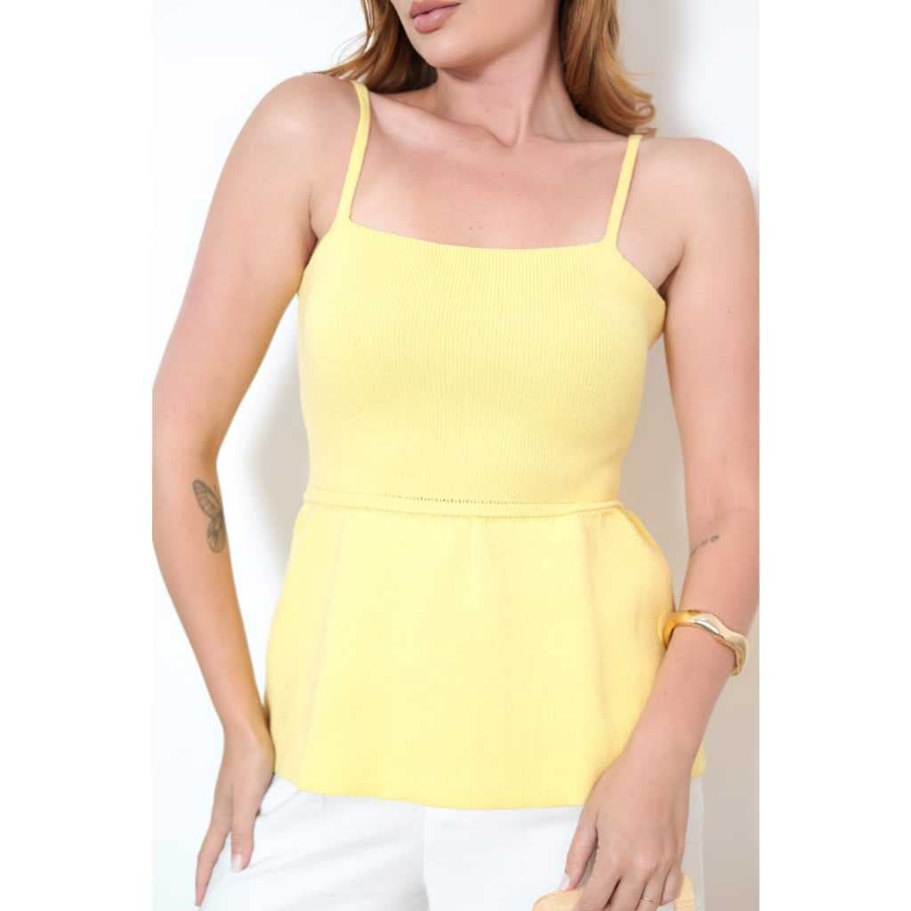Regata Blusa Feminina Peplum Modal Ano Novo Natal