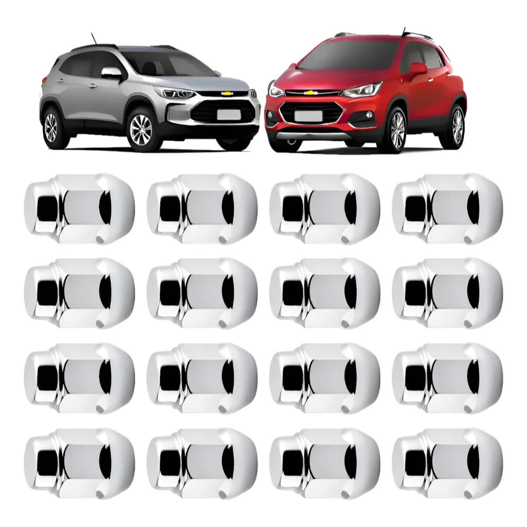 Kit 16 Porca De Roda Cromada Chevrolet Tracker Cromado