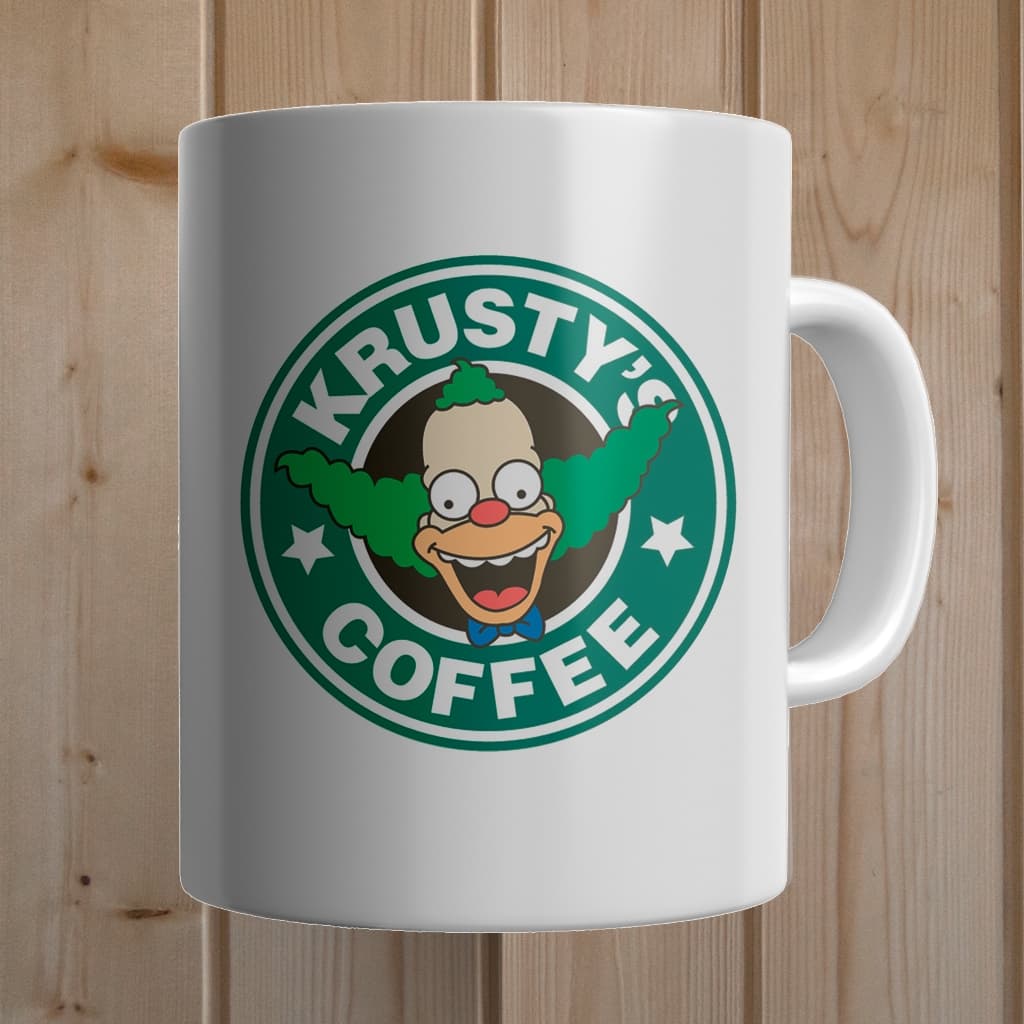 Caneca Krusty Simpsons Coffee Starbucks Café Mug 350ml exclusiva em porcelana Branca