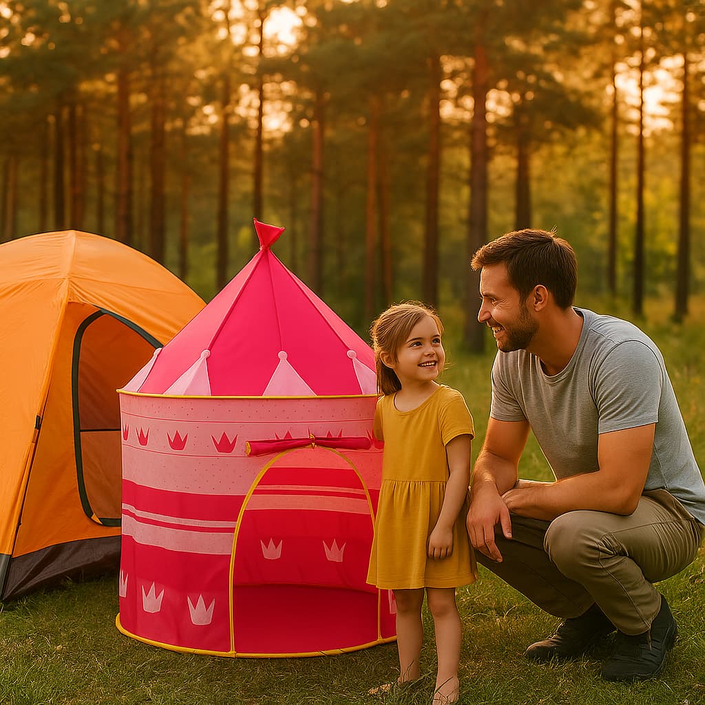 Barraca Infantil Castelo Princesa Rosa Brinquedo Educativo para Crianças com Montagem Fácil