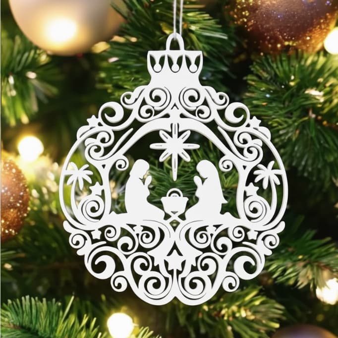 Enfeite Árvore de Natal Religioso Presépio Sagrada Família Decoração Fé - PÁSCOA