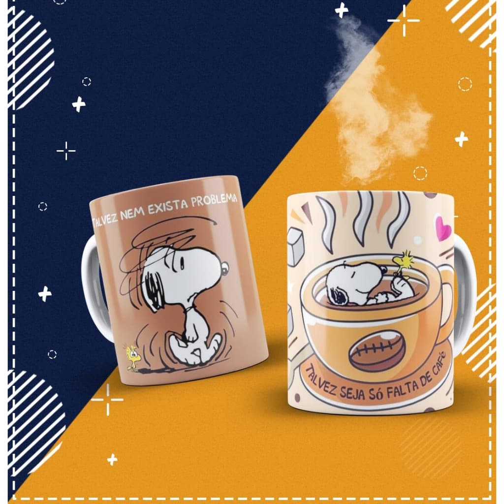 Caneca Snoopy diversas estampas divertidas 350ml