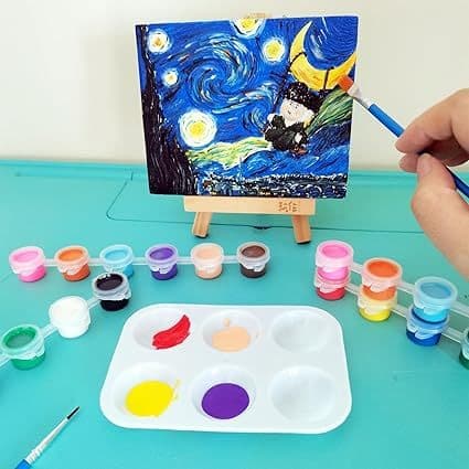 Kit Tinta Acrílica 6 Cores 5ml Cada + 1 Pincel Lyke