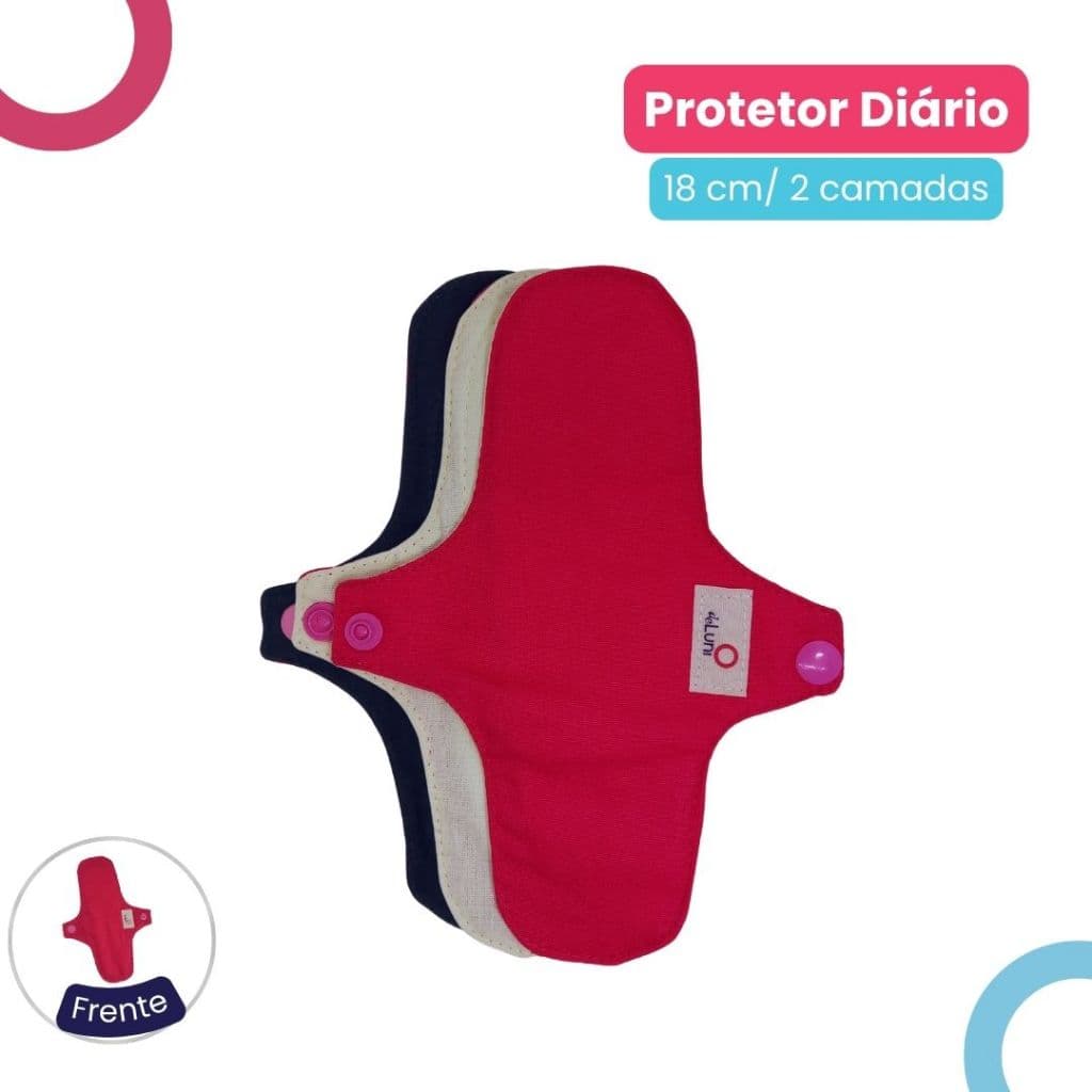 Kit 2, 3 ou 4 Protetores Diários Menstruais Reutilizáveis de Pano Antialérgicos