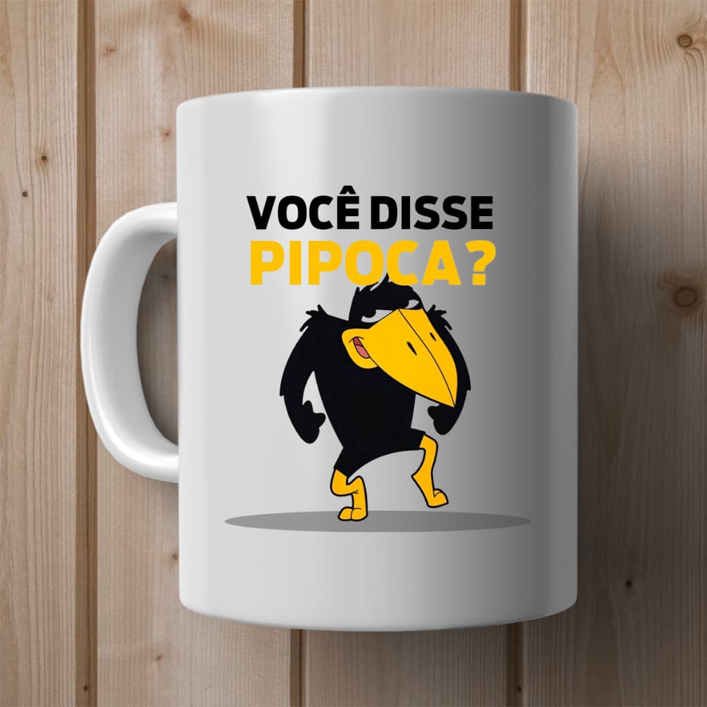 Caneca Personalizada Você disse Pipoca? Pica Pau Corvo 350ml envio imediato