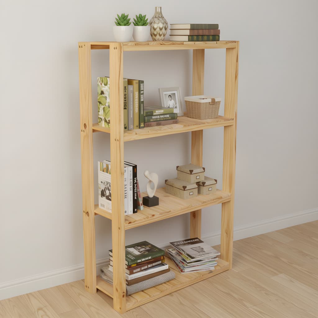 Estante Organizadora 4 Prateleiras Madeira Pinus 120x70cm
