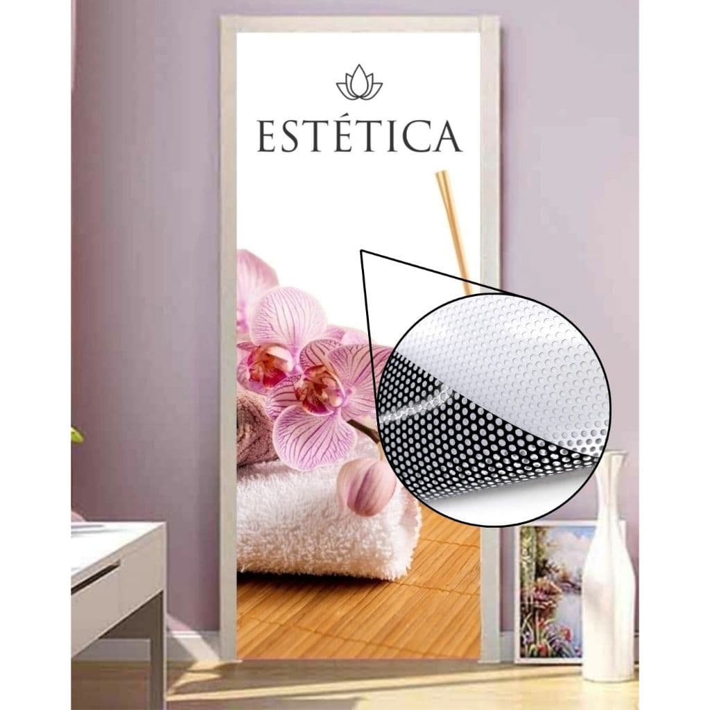 Adesivo Papel Porta Parede Estética Depilação  Colorido Adesivo para porta de vidro PERFURADO AP1