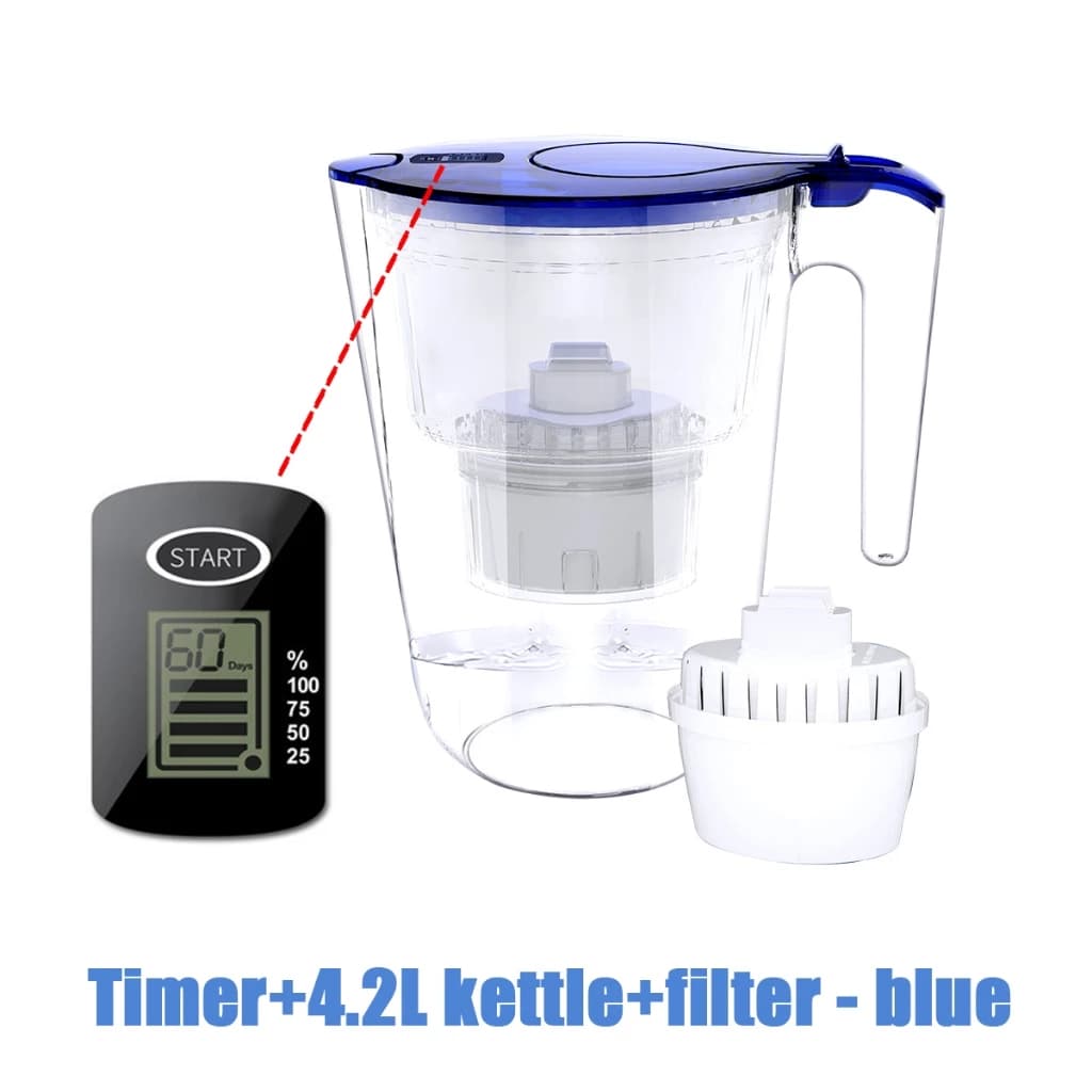 Jarro de Água 4,2L com Filtro, temporizador e material seguro PP