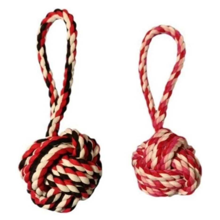 Brinquedo Pet Mordedor Corda Bola, Limpa os Dentes Alivia Stress