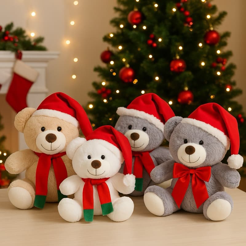 Urso Ted Natal Pelúcia Encantador Decoração para Natal