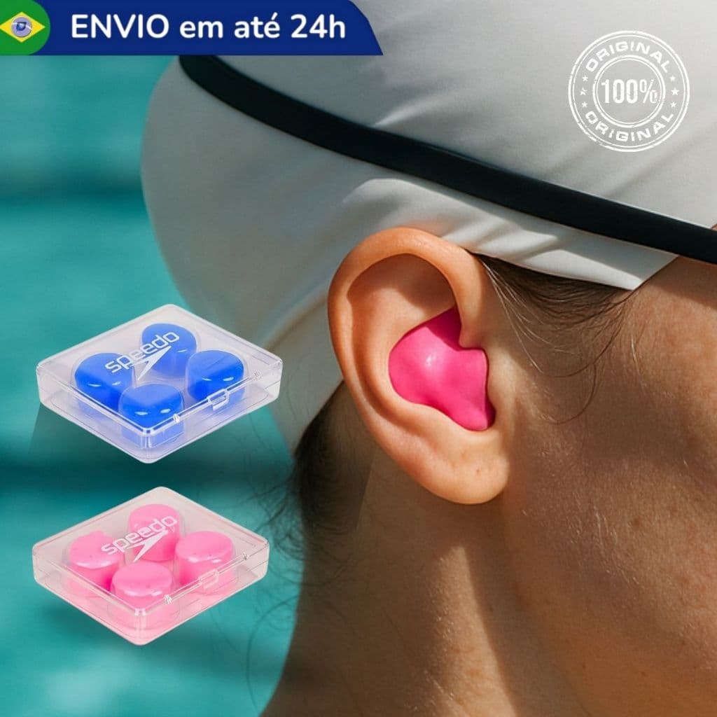 Protetor Auricular Natação Speedo Soft Tampão Ouvido Moldável Ruído Adulto Infantil Resistente Pro