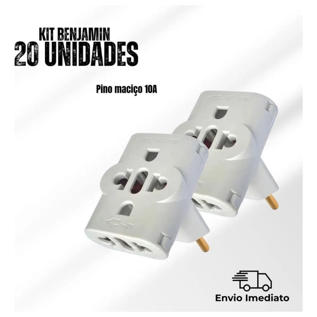 Kit 20 Benjamins Adaptador – Pino Universal p/ Tomada 10A e 20A