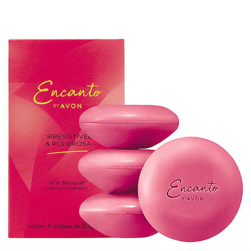 Caixa com 4 sabonetes em barra linha Encanto Avon PRODUTO ORIGINAL ENVIO RAPIDO