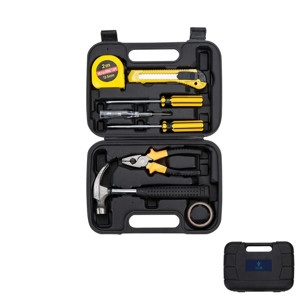 Kit Ferramenta Maleta 8 Peça Multifuncional Casa Cor Preto Premium Casa Construção Envio Rapido