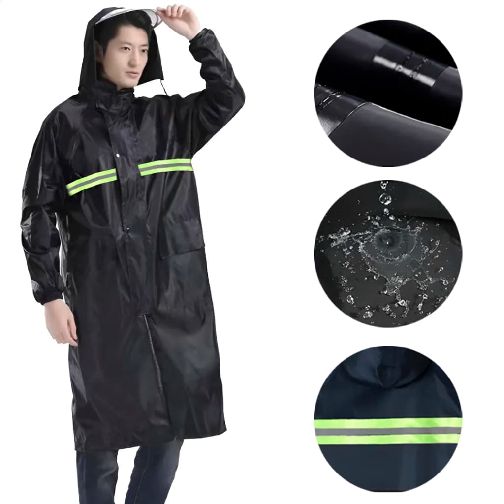 Capa De Chuva Impermeável Masculina Com Capuz Reforçada Motoboy Motoqueiro Ciclistas PVC