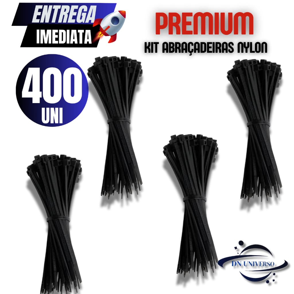 KIT 400 ABRAÇADEIRAS DE NYLON ENFORCA GATO 3,6mm X 300mm