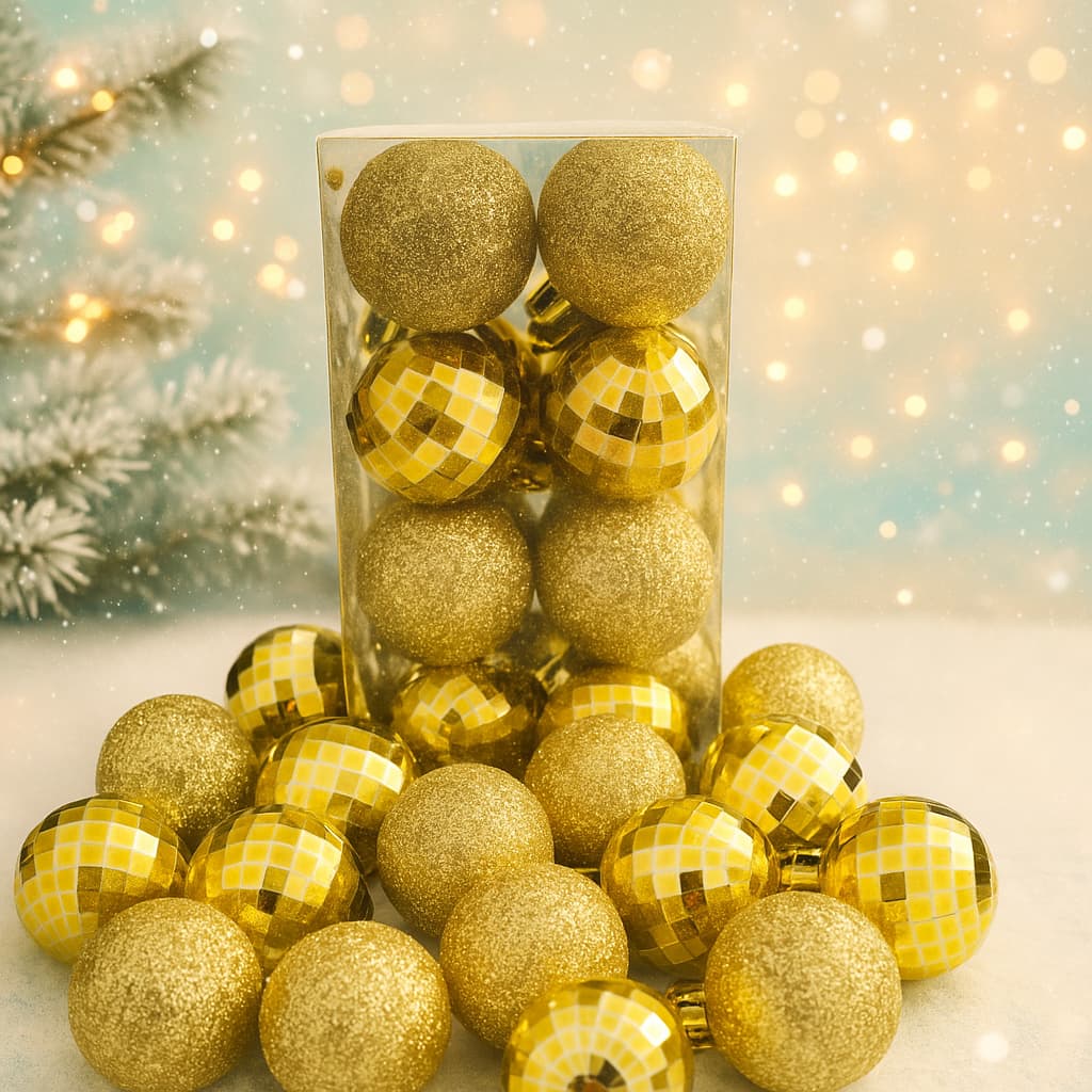 kit Bolinhas de Natal Enfeites Decoração Natalina Bolas para Arvore de Natal 3cm