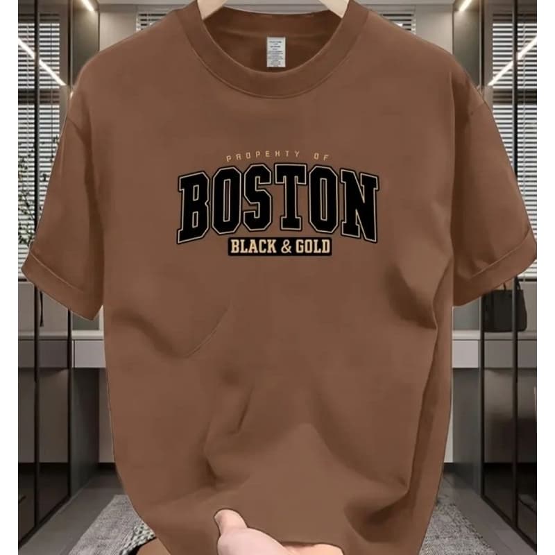 camiseta macia algodão malha 30.1 básica unissex feminina masculino estilosa estampada stretwear City boston
