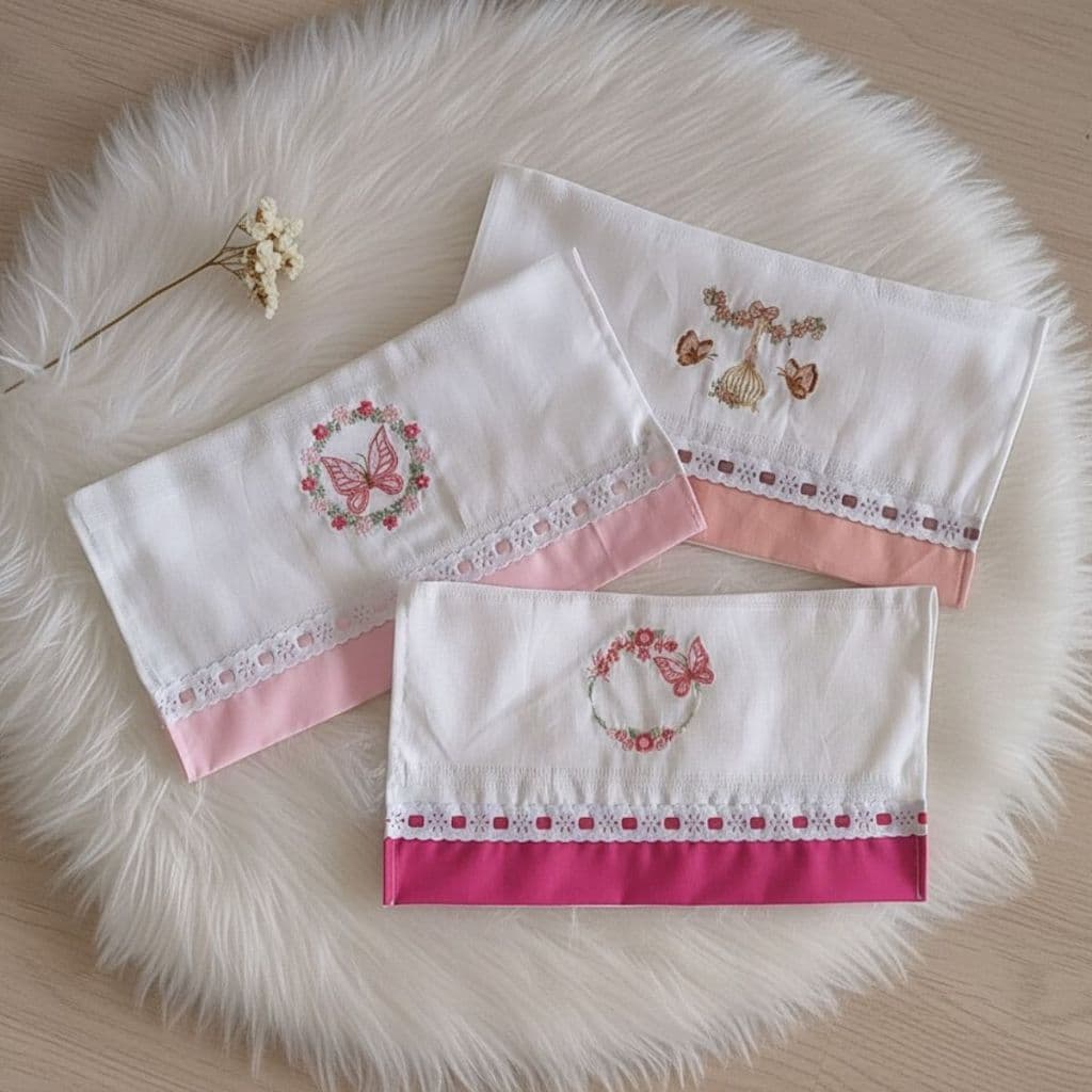 Kit 3 Lencinhos de boca 38x35 cm Fralda Ideais para Enxoval Bebê Recém-Nascido Flanelado