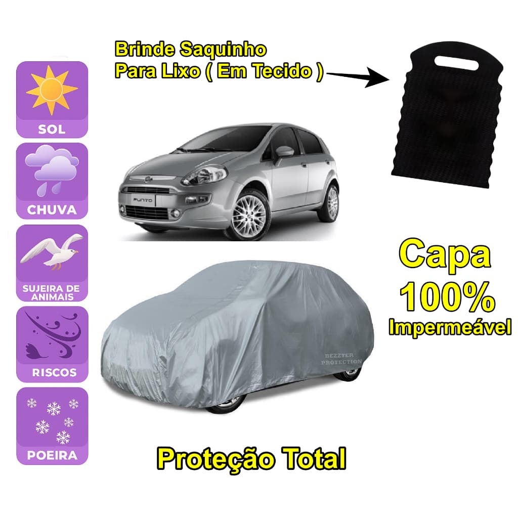 Capa cobrir carro Fiat Punto 100% Impermeável Proteção Total Bezzter