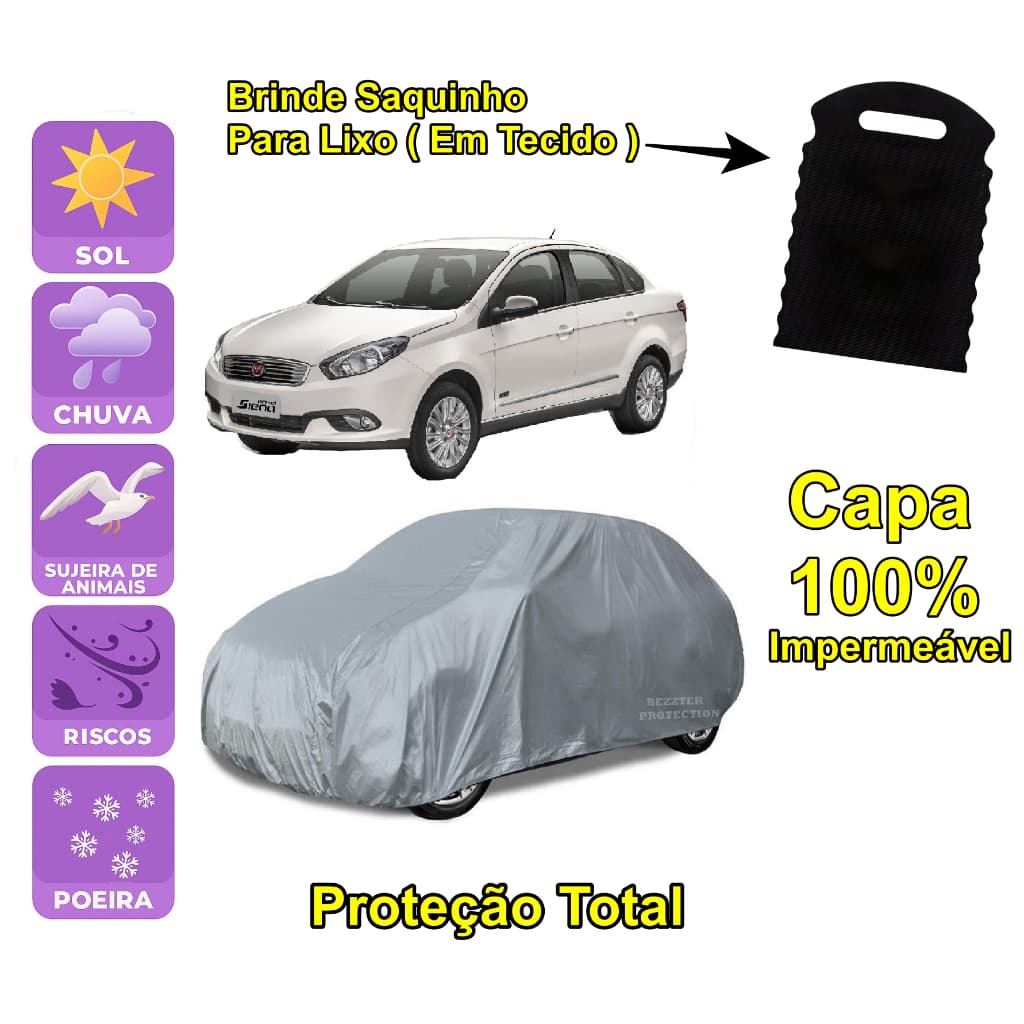 Capa cobrir carro Fiat Siena 100% Impermeável Proteção Total Bezzter