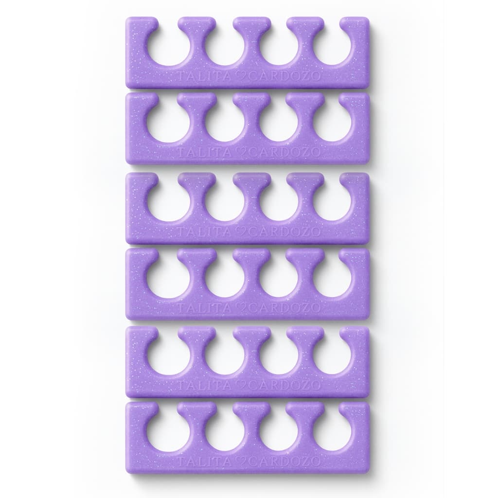 Kit com 3 Pares de Separador de Dedos - Cor Roxo com Glitter - By Talita Cardozo