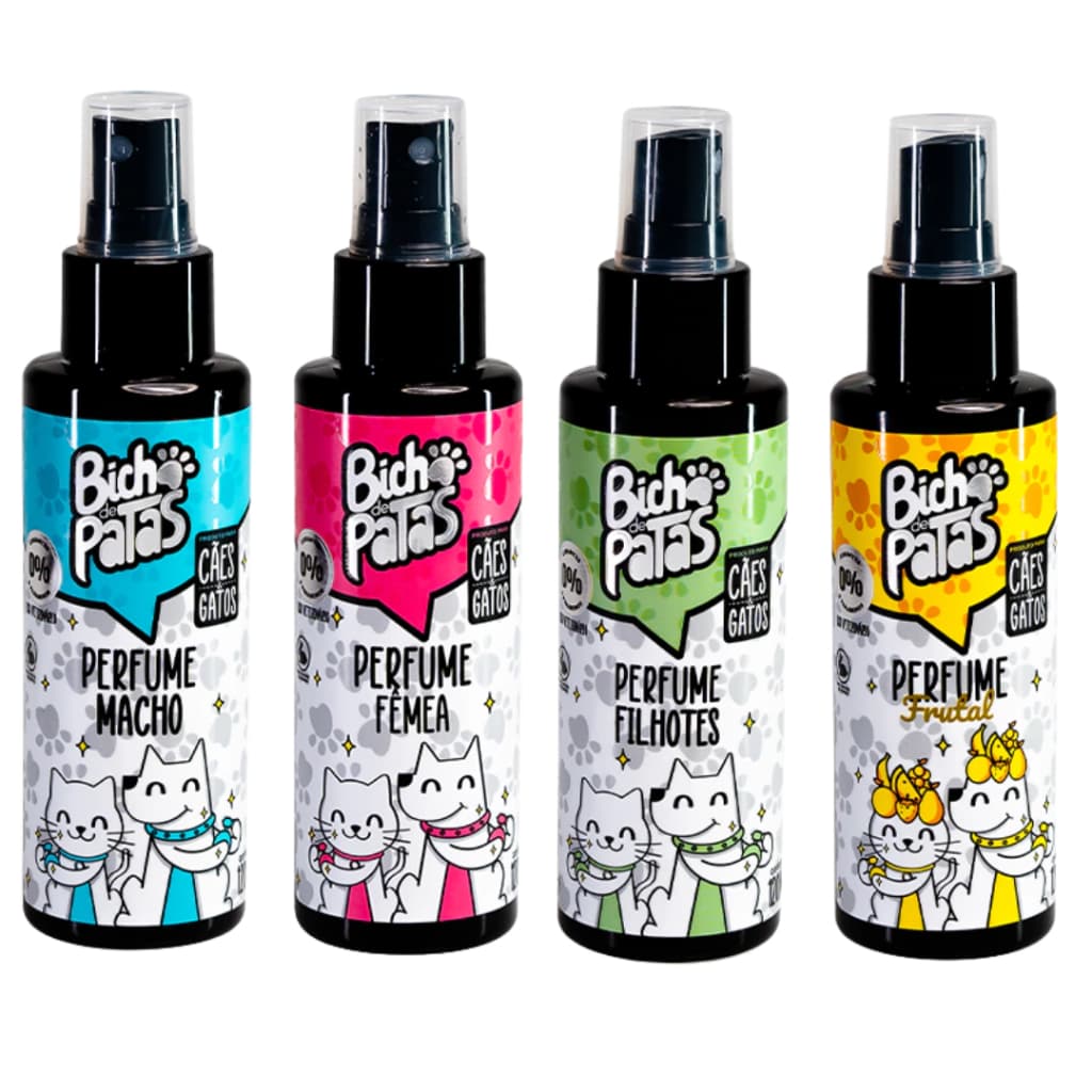 Perfume para Cachorro e Gato Adulto e Filhotes Bicho de Patas Spray 120ml