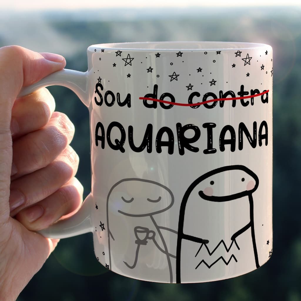 Caneca Flork signos Aquário Aries Câncer Capricórnio Escorpião Gêmeos Leão Libra sagitário Touro virgem