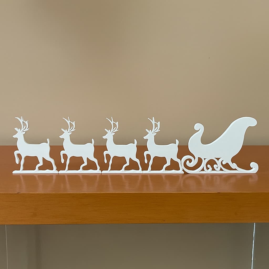 Trenó de Natal com 4 Renas - Decoração Natalina