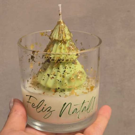 Vela Aromática de natal 220g - Maçã com Canela