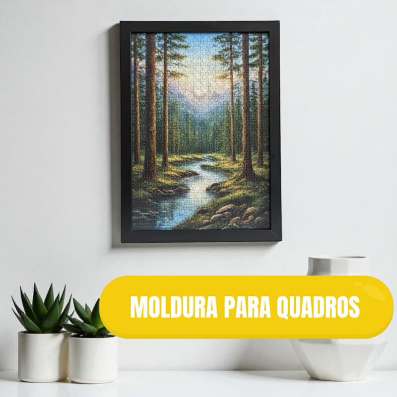 Moldura Lisa Para Fotos, quebra cabeças e Quadros com Fundo MDF 21x30 cm