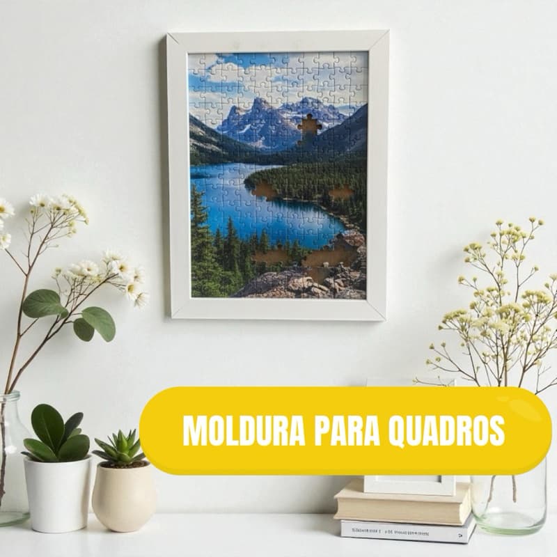 Moldura Lisa Para Fotos, quebra cabeças e Quadros com Fundo MDF 15x21 cm