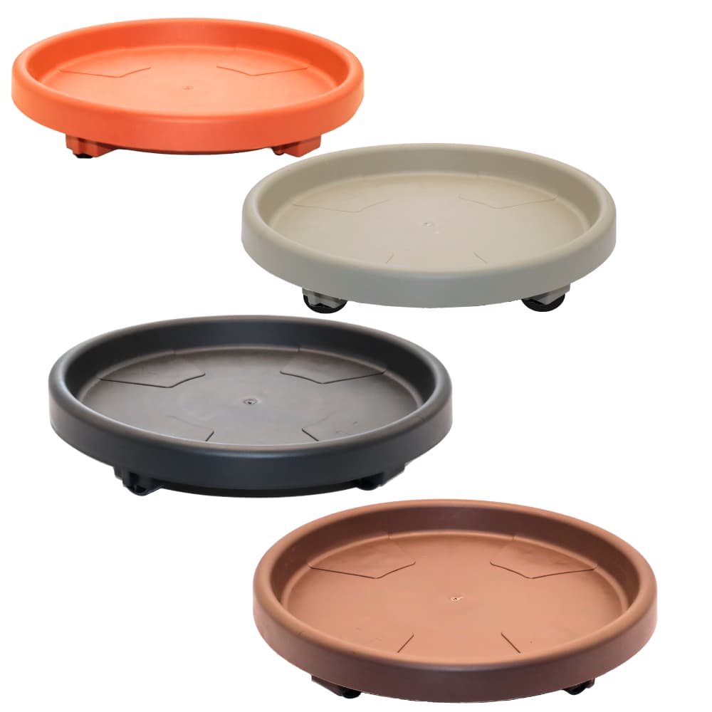 Suporte Com Rodinhas Prato Para Vaso Em Abs 30cm Varias Cores