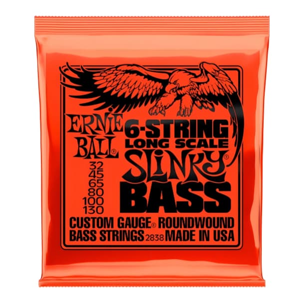 Encordoamento Contra Baixo Ernie Ball 6 Cordas Long Scale