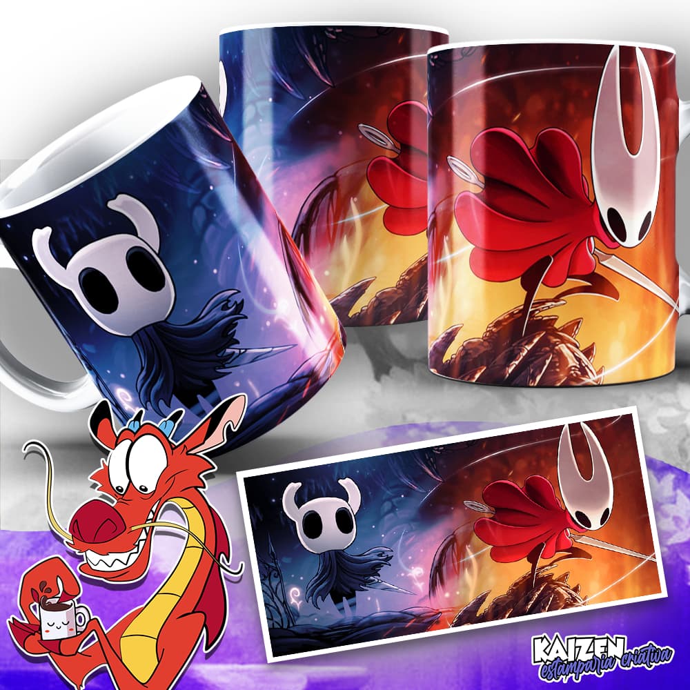 Caneca - Hollow Knight - (Knight e Hornet) - Silksong - Jogos