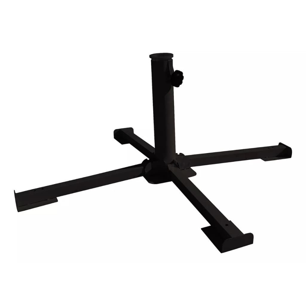 Pedestal Suporte Base Para Guarda-sol E Ombrelone Metal Mor Dobrável Preto