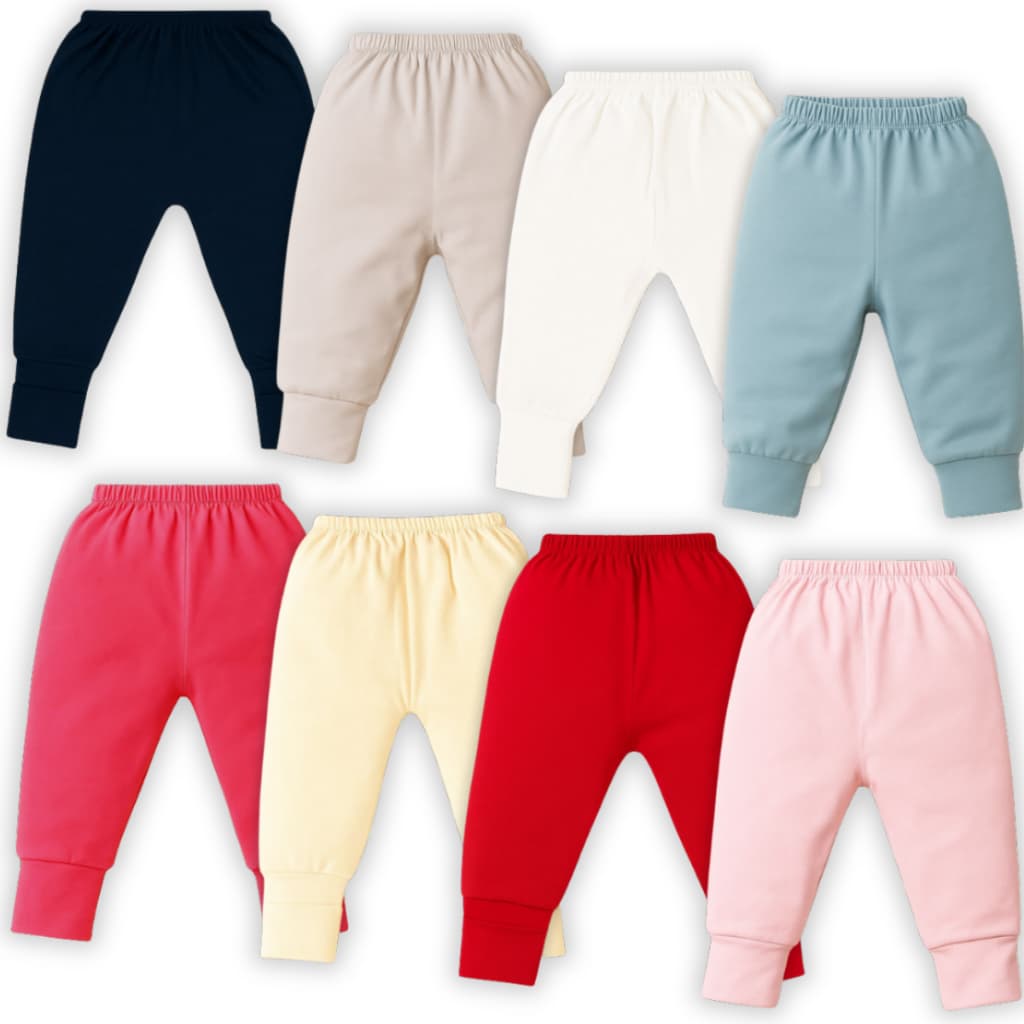 Kit 4 Peças Mijão Calça Malha 100% Algodão Lisa  Menina E Menino