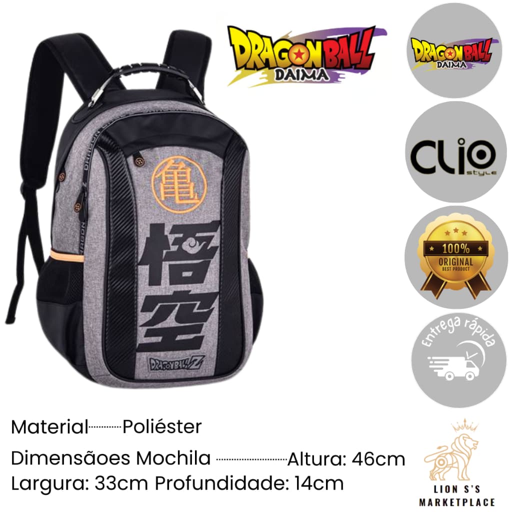 Mochila De Costas Dragon Ball Escolar, Passeio, Viagem, Menino