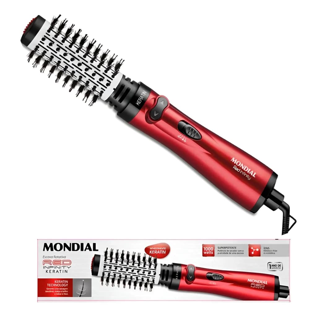 Escova Rotativa Keratin, Mondial, 1000w - Er-11-kr 220v