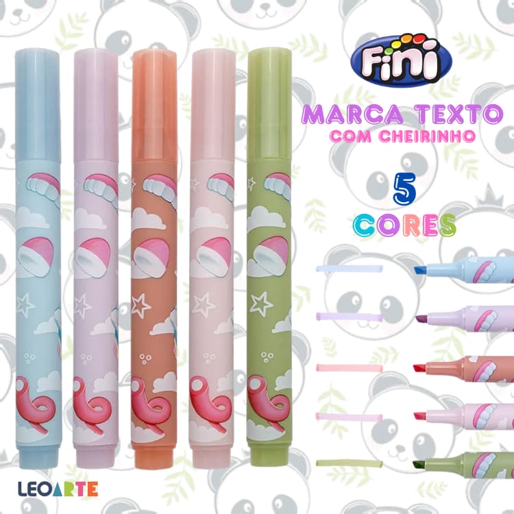 Marca Texto Tons Pastel Fini com Cheirinho 5 Cores Unidade | LeoArte