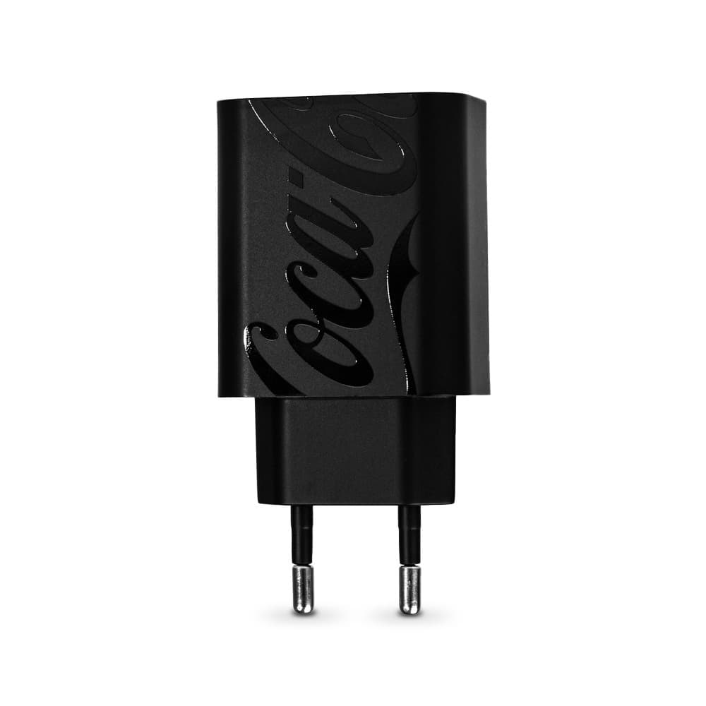 Carregador Turbo USB-C 20W Preto | PD Charger Coca-Cola