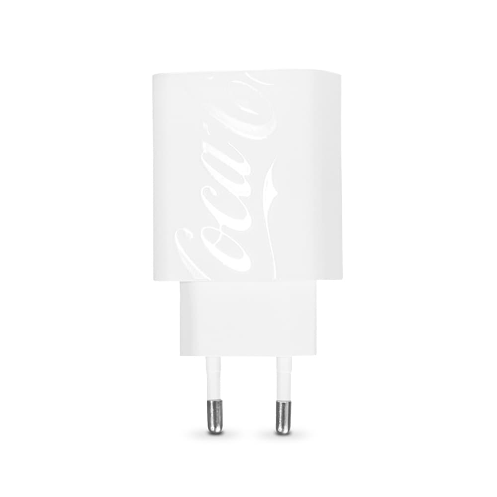 Carregador Turbo USB-C 20W Branco | PD Charger Coca-Cola
