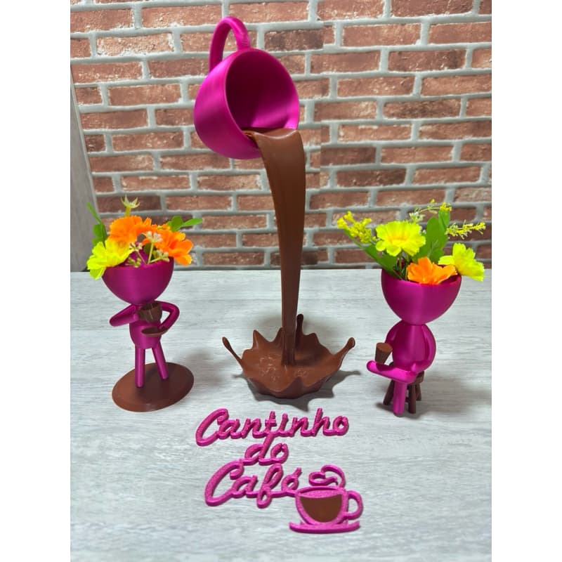 Xícará Flutuante kit completo Cantinho Do Café 30cm altura