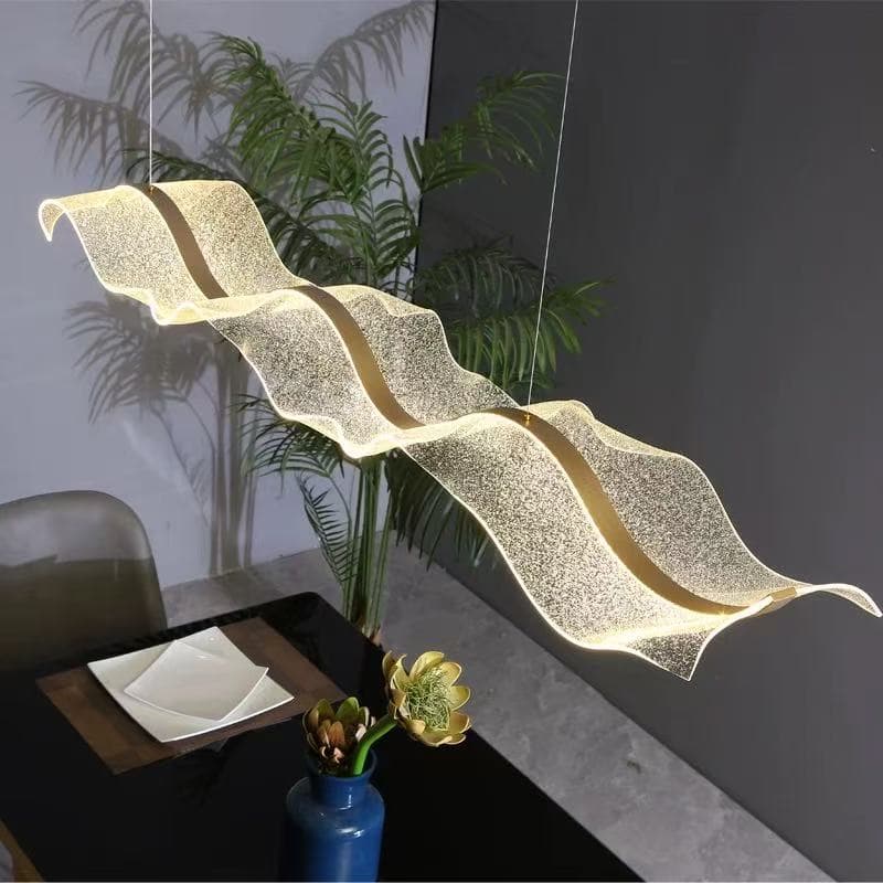LUSTRE PENDENTE LED ONDA LUXUOSO ESTILO 3COR BIVOLT
