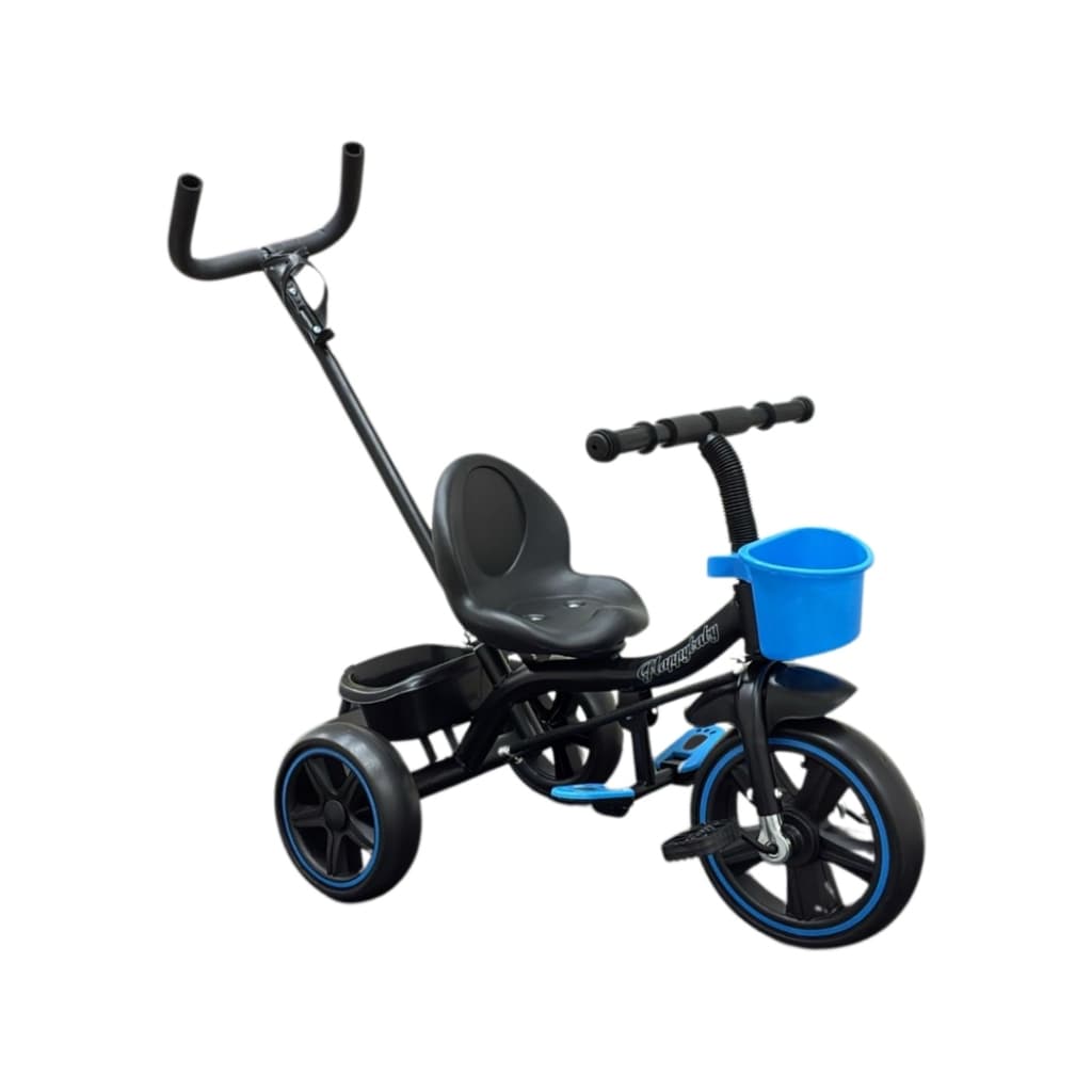 Triciclo Infantil com Pedal Empurrador 3 Rodas Resistente Criança